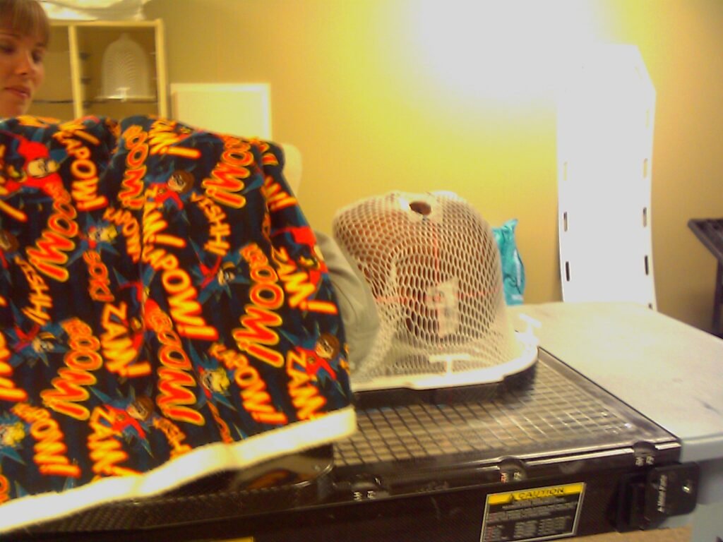 Cj getting a brain Scan.